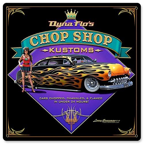 12 X 12 Satin Metal Sign - Dyna Flo'S Chop Shop