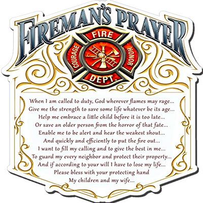 12 X 16 - Plasma Metal Sign Fireman'S Prayer
