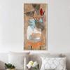 INVIN ART Framed Canvas Giclee Print Hat,Lady and Little Table by Paul Klee Wall Art Living Room Home Office Decorations(White Slim Frame,16"x32") view 3
