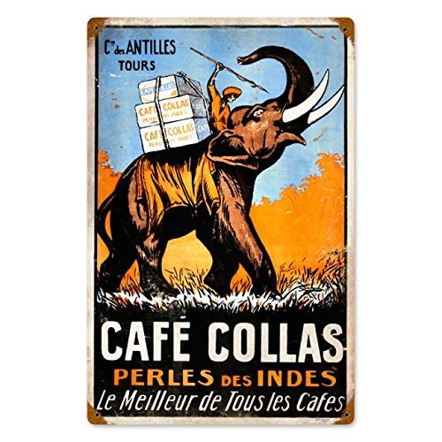 12 X 18 Vintage Metal Sign - Cafe Collas
