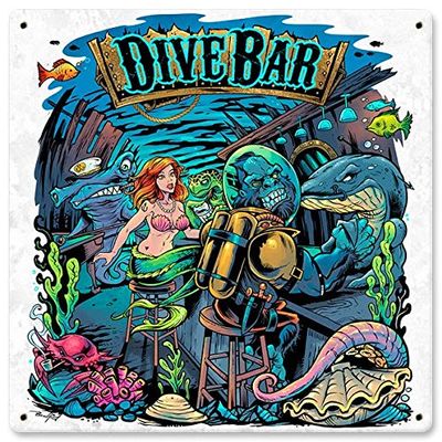 12 X 12 Satin Metal Sign - Dive Bar