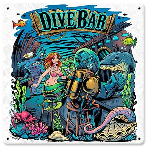 12 X 12 Satin Metal Sign - Dive Bar