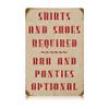 12 X 18 Vintage Metal Sign - Shirts Required view 1