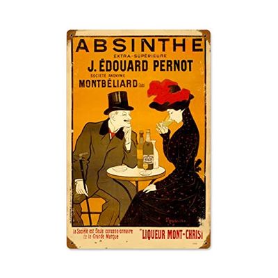 12 X 18 Vintage Metal Sign Absinthe Cafe
