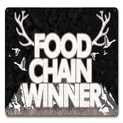 12 X 18 Satin Metal Sign - Food Chain Winner