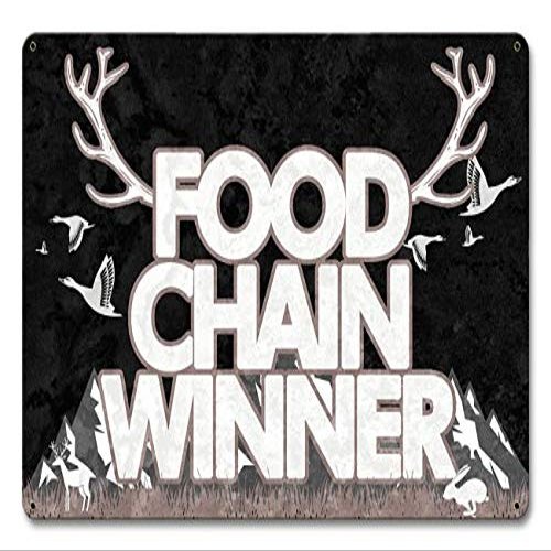 12 X 18 Satin Metal Sign - Food Chain Winner
