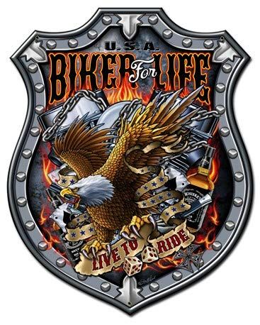 24 X 30 Plasma Metal Sign - Bikers For Life