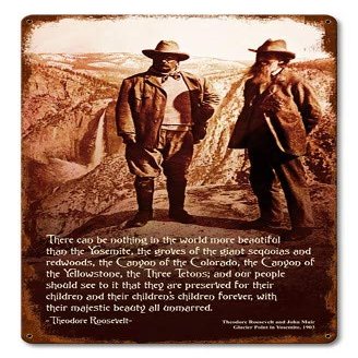 12 X 18 Satin Metal Sign - Yosemite Muir And Roosevelt