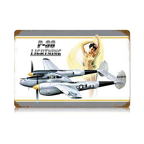 12 X 18 Vintage Metal Sign - P-38 Bikini