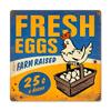 12 X 12 Vintage Metal Sign - Fresh Eggs view 1