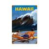 12 X 18 Vintage Metal Sign - Hawaii Wave/W Wood Frame/W Wood Frame view 1