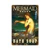 12 X 18 Vintage Metal Sign - Mermaid Soap/W Wood Frame/W Wood Frame view 1