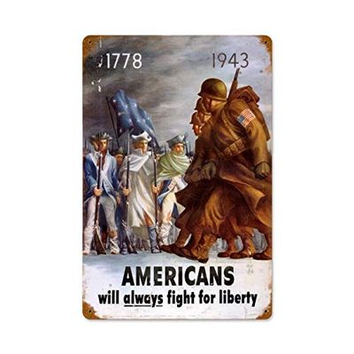 12 X 18 Vintage Metal Sign - Americans Fight