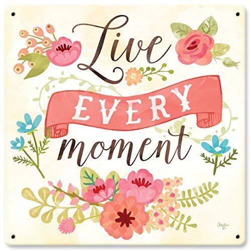 12 X 12 Satin Metal Sign - Live Every Moment