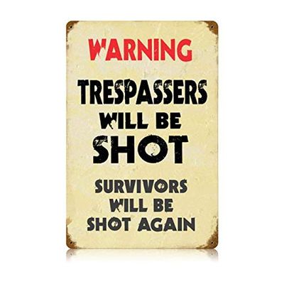 12 X 18 Vintage Metal Sign - Trespassers