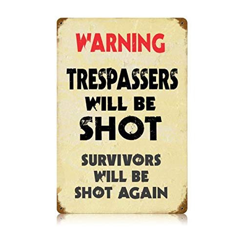 12 X 18 Vintage Metal Sign - Trespassers