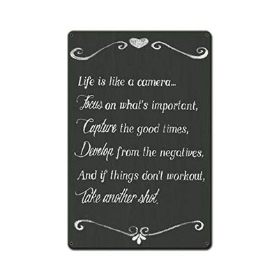 12 X 18 Satin Metal - Sign Life Is Like A Camera