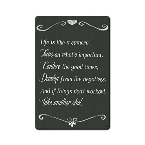 12 X 18 Satin Metal - Sign Life Is Like A Camera
