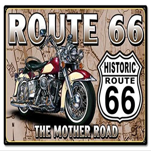 24 X 16 Satin Metal Sign - Route 66 The Mother Road