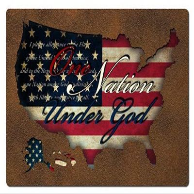 24 X 16 Plasma Metal Sign - Usa Flag Pledge Cutout