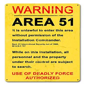 12 X 18 Satin Metal Sign - Area 51