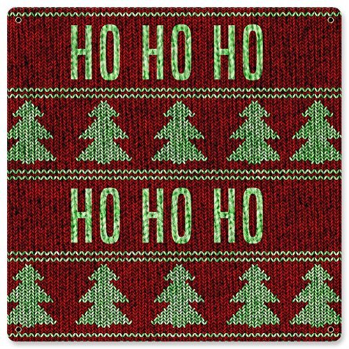 12 X 12 Satin Metal Sign - Christmas Sweater Ho Ho Ho