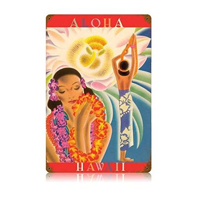 12 X 18 Vintage Metal Sign - Aloha Hawaii
