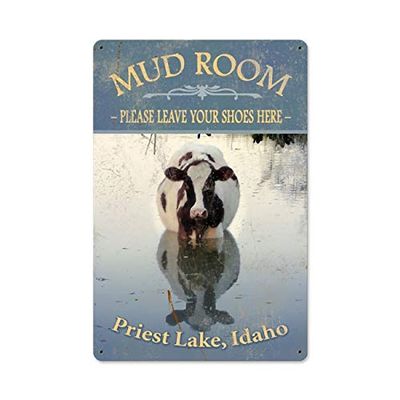 12 X 18 Satin Metal Sign - Mudroom Priest Lake