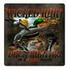 12 X 15 Satin Metal Sign Duck Hunter Brown Background view 1