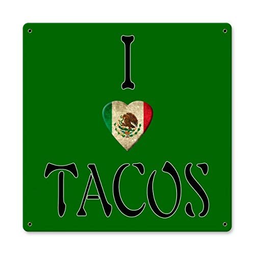 12 X 12 Vintage Sign - I Heart Tacos
