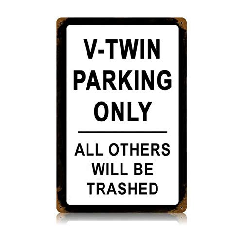 12 X 18 Vintage Metal Sign - V-Twin Parking