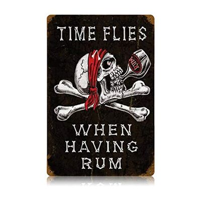 12 X 18 Vintage Metal Sign - Time Flies Rum