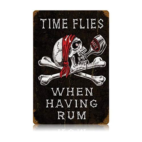 12 X 18 Vintage Metal Sign - Time Flies Rum