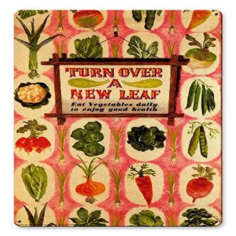 12 X 18 Satin Metal Sign - Turn Over A New Leaf/W Wood Frame/W Wood Frame