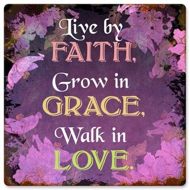 12 X 12 Satin Metal Sign - Live By Faith