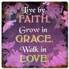 12 X 12 Satin Metal Sign - Live By Faith view 1