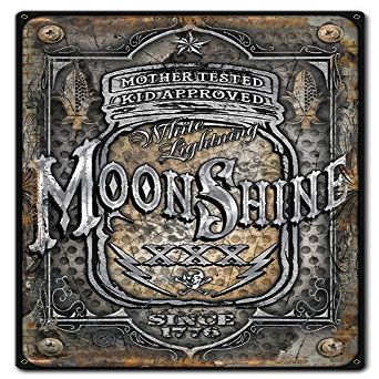 12 X 18 - Metal Sign - Moonshine Jar