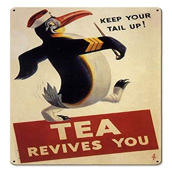 12 X 18 Satin Metal Sign - Tea Revives You/W Wood Frame/W Wood Frame