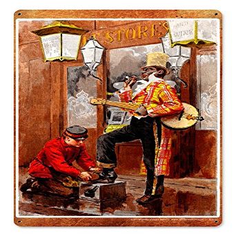 12 X 18 Plasma Metal Sign Banjo Shoeshine