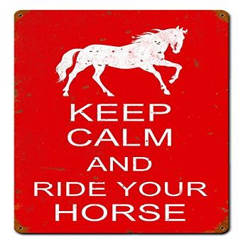 12 X 18 Vintage Metal Sign - Keep Calm Horse