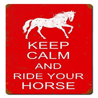 12 X 18 Vintage Metal Sign - Keep Calm Horse