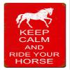 12 X 18 Vintage Metal Sign - Keep Calm Horse view 1