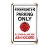 12 X 18 Vintage Metal Sign - Firefighter Parking view 1