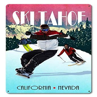 12 X 18 Satin Metal Sign - Ski Tahoe