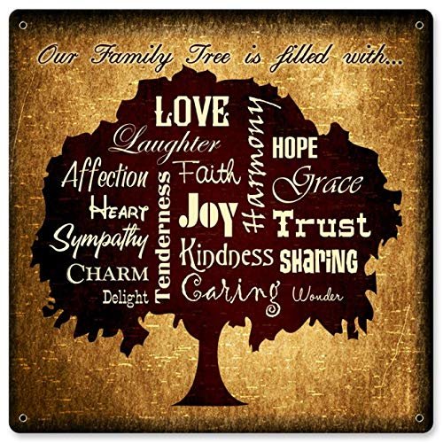 12 X 12 Satin Metal Sign - Family Tree Filled With