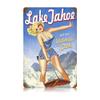 12 X 18 Vintage Metal Sign - Lake Tahoe Pinup view 1