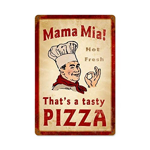 12 X 18 Vintage Metal Sign - Mama Mia Pizza