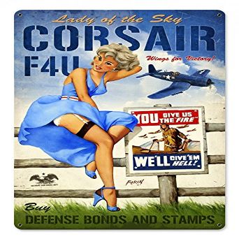 12 X 18 Vintage Metal Sign Corsair F4U