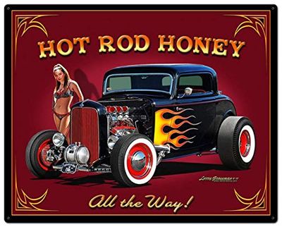 24 X 30 Satin Metal Sign - Hot Rod Honey