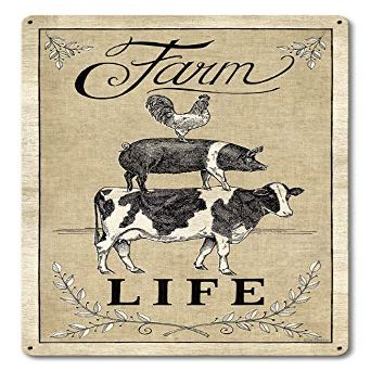 12 X 18 Satin Metal Sign - Farm Life Livestock